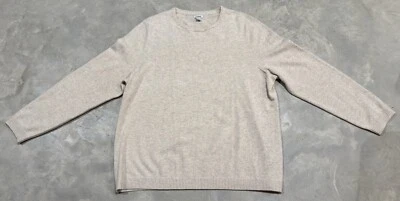 LL Bean 100% Cashmere Long Sleeve Crew Neck Pullover Sweater Mens 2X Plus Beige - Image 1 of 4