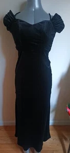 Nicole Miller Black Velvet Cold Shoulder Short Sleeves Dress Size 0         /328 - Picture 1 of 7
