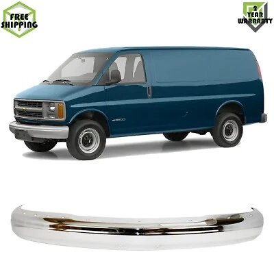 Front Bumper Face Bar Chrome Steel For 1996-2002 Chevy Express 3500 1500 2500 Foto 1 de 4