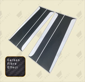 Fits VW T5 T6 Transporter - CARBON FIBRE EFFECT B Pillar Vinyl Sticker Decals - Picture 1 of 4