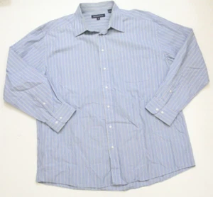 XXL 18,5 36/37 Huthaway Baumwolle blau weiß gestreift Taschenkleid Shirt Männer 1-941 - Bild 1 von 5