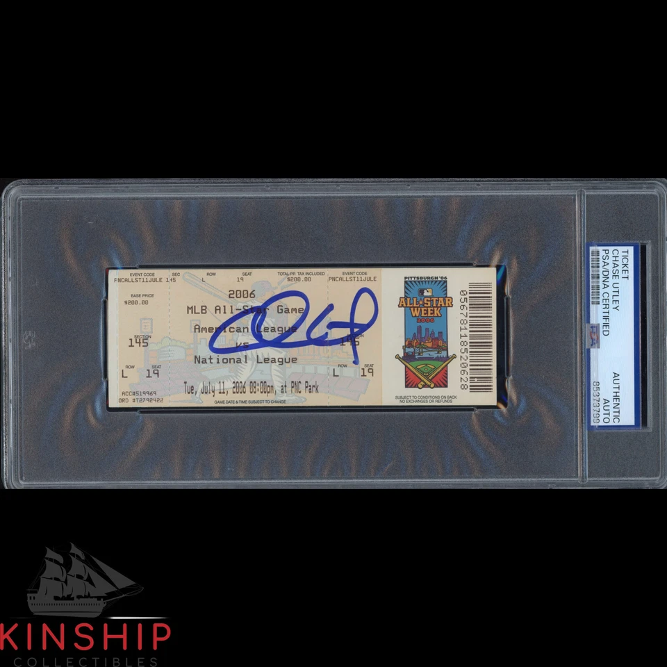 Chase Utley signed 2006 All Star Game Ticket PSA DNA Slabbed Phillies Auto C3641 - Image 1 of 1