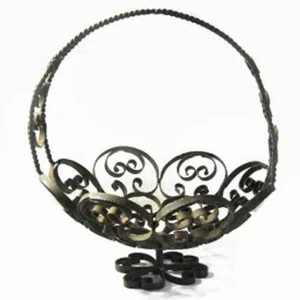 Rustic Folk Art Elegance Handcrafted Metal Bowl Pedestal Base 11.5" T, 9.5"W - Picture 1 of 5