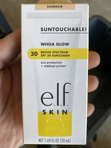 e.l.f. Whoa Glow Suntouchable Sunscreen Makeup Primer Sunbeam 30 SPF 1.69oz NIB - Picture 1 of 1