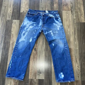 Pantalones de mezclilla para hombre Levi's 501 vintage 501-0115 blanqueador tie dye ajuste real W34 L28 - Imagen 1 de 14