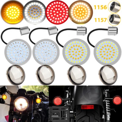 1156&1157 LED Turn Signal Light Blinker w/Smoke Lens For Harley Electra Glide - Изображение 1 из 4