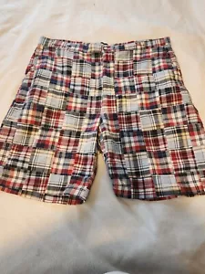 Sun River Cotton Chino Shorts Mens Sz 40 Red/White/Blue Plaid Shorts - Picture 1 of 7