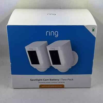 Ring Spotlight 2 Wireless Security Cameras,  4 batteries, and 2  solar panels. - Image 1 of 4