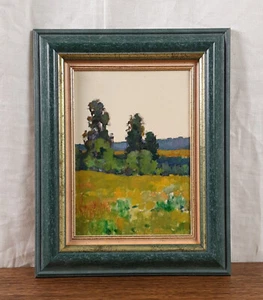 Paisaje nocturno, paisaje al óleo, pintura pequeña, pintura al óleo original - Imagen 1 de 8