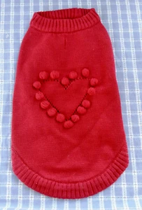 NEW Blueberry Pet RED Sweater with Heart BENEFITS DOG RESCUE - Picture 1 of 3