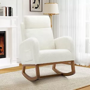 Rocking Chair Accent Rocker Chair Armchairs High Back Glider Chairs for Nursery - Picture 1 of 7