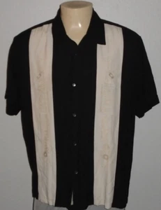 Paneles retro Hipster Habana Sala de Piscina Bordada Cubavera Camisa de Seda Hombre 2XL - Imagen 1 de 5