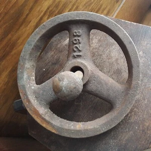Antique Vintage Iron Wheel 1298 with old bolt , 7" wide - Picture 1 of 24