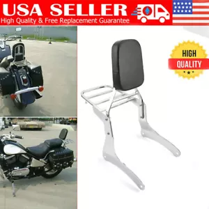 Chrome Sissy Bar Backrest with Luggage Rack For Kawasaki Vulcan 900 VN900 06-23 - Picture 1 of 9