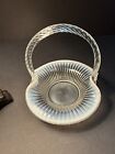 Fenton Glass SHEFFIELD French Opalescent Handled Basket Decorative  Vintage
