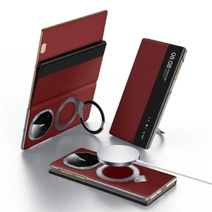 Custodia Magsafe in vera pelle bovina per Huawei Mate XT supporto magnetico - Foto 1 di 26