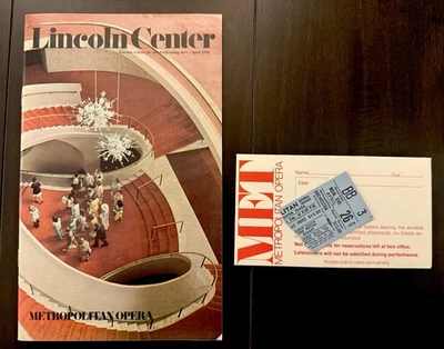 Programa Lincoln Center Swan Lake y talón de boleto abril de 1976 Foto 1 de 2