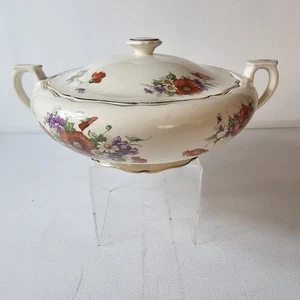 Vintage Canonsburg Pottery Keystone CAN4 Floral Pattern Covered Soup Dish - Picture 1 of 8