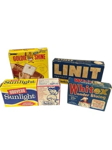 Lot of 4 Vintage Advertising Cleaning Supply Boxes - Picture 1 of 16