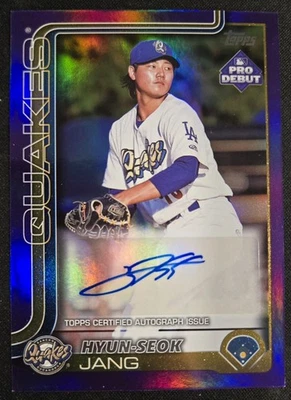 2025 Topps Baseball Pro Debut Hyun-Seok Jang Purple Foil Auto /299 - Image 1 of 2