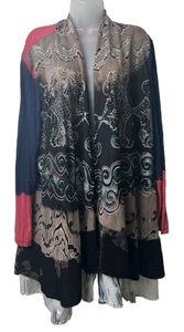 Cárdigan ajustado XL The Pyramid Collection para mujer arte para usar encaje tie dye D1 - Imagen 1 de 9