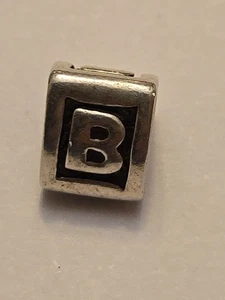 Pandora Sterling Silber Alphabet Block Buchstabe B Initiale Charm 790323B - Bild 1 von 5