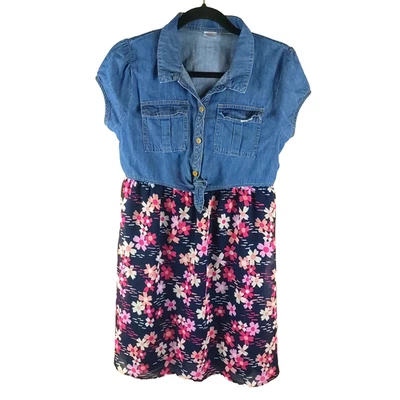 Vestido de Verano Wonder Nation Niñas Talla XL 14-16 Plus Azul Negro Rosa Manga Gorra Foto 1 de 4