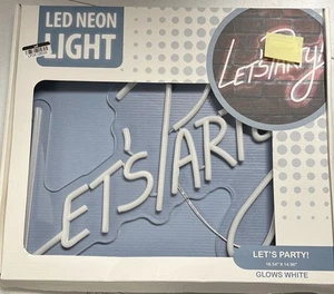 LED Leuchtreklame "Let's Party" Neonlicht Schild Wandbild USB 16,54" x 14,96" Neu - Bild 1 von 1