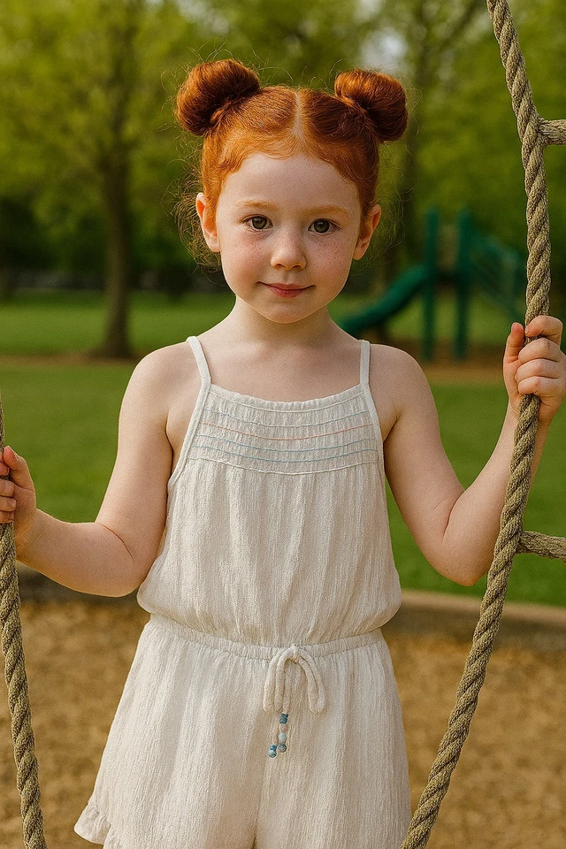 Art Class Romper Girls Size M (7/8) Spaghetti Strap Shirts White Tie Front - Image 1 of 1