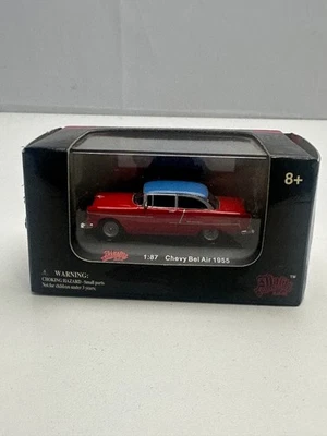 MALIBU 1955 Chevrolet Chevy Bel Air Diecast HO 1:87 SCALE Red Blue High Speed - Image 1 of 4