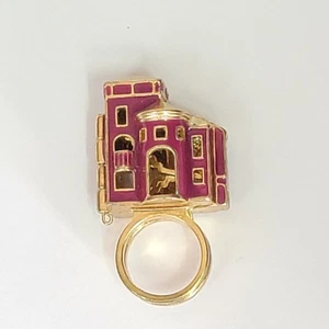 Rare Barbie Pink Enamel Dream House Fashion Ring. Size 7. - Picture 1 of 14