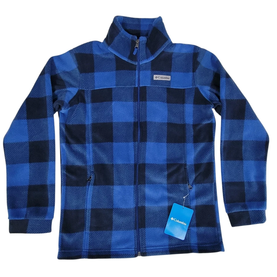 Columbia - Boy's Zing III Fleece Jacket - Blue Plaid - Size Large (14/16)