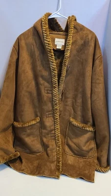 Abrigo de invierno St Johns Bay para mujer XL tostado imitación gamuza forrado de piel sintética clásico otoño Foto 1 de 4