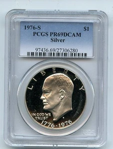 1976 S $1 Silver Ike Eisenhower Dollar Proof PCGS PR69DCAM - Picture 1 of 1