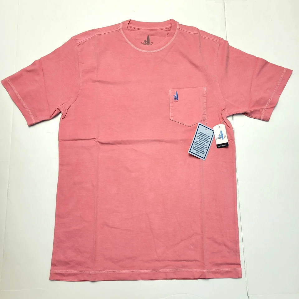 JOHNNIE-O Crew Neck DALE S/S T-Shirt Men SMALL Malibu Red 100 COTTON