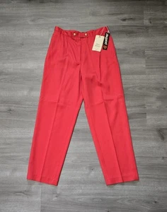 Vintage Hose-Her Panther Damen elegante Karrierehose rot plissiert 15/16 31x30,5 neu mit Etikett - Bild 1 von 14