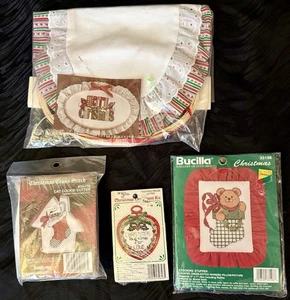Lot Of 4 Bucilla Cross Stitch Kits UNOPENED NEW Christmas - Picture 1 of 10