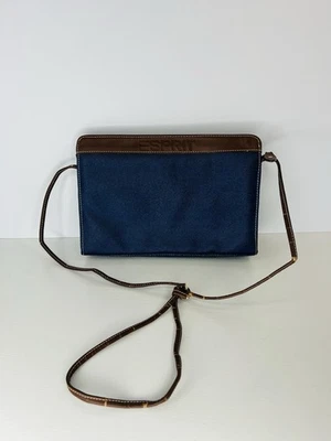 Bolso Bandolera Esprit Azul Marrón Imitación Cuero Mujer Cartera Usado LEER Foto 1 de 4