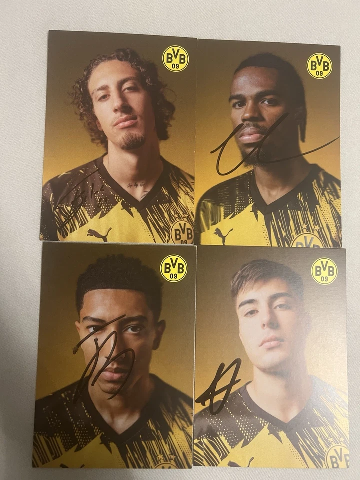 4 Handsignierte Autogrammkarten Borussia Dortmund 25/26 - Bild 1 von 1