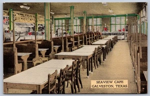 K41/ Galveston Texas Postcard c1910 Interior Seaview Cafe Tables 97 - Picture 1 of 2