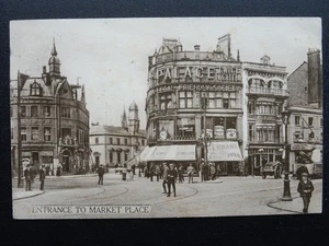 Leicester ENTRANCE TO MARKET PLACE shows E C Kemp & Jewellers c1918 Postcard - Picture 1 of 6