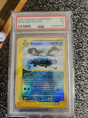 Juego de cartas coleccionables Pokémon Blastoise Expedición Base Set Holograma inverso Carta rara 4/165 Foto 1 de 2