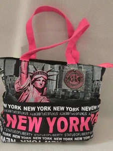 Statua rosa Robin-Ruth NY If Liberty borsa tote di lusso tela New York portachiavi - Foto 1 di 16