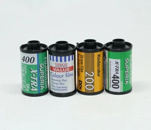 Four 35mm Film Rolls of Expired & Exposed Film Canisters: Perfect for reloading - Picture 1 of 2