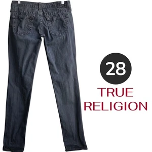 Y2k True Religion Low-Rise skinny jeans in faded wash black - 28 - Picture 1 of 22