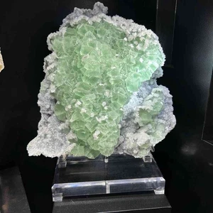 18.2LB Rare Natural Green Fluorite Quartz Cube Crystal Cluster Mineral specimens - Picture 1 of 15