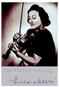 JEWISH Violinist ERICA MORINI Hand SIGNED AUTOGRAPH + PHOTO + DECORATIVE MAT - Picture 1 of 9