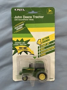 Tractor Ertl John Deere cabina cerrada sonido/jard RARA tarjeta larga 1:64 c.1991 - Imagen 1 de 5