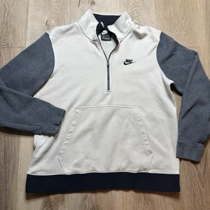 Nike Pullover Herren L Quarter Zip Sweatshirt Fleece gefüttert Hoodie Tasche - Bild 1 von 7