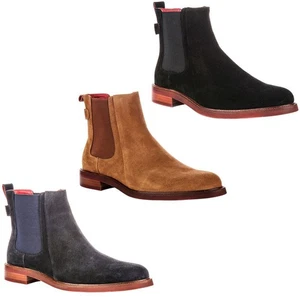 Justinreess England Luiz All Suede Pull Chelsea Mens Boots Black UK 6 - 13 - Picture 1 of 19